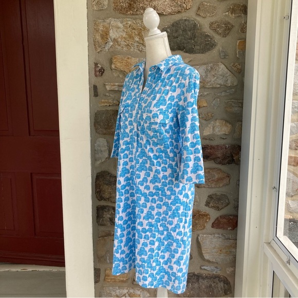 NWT Tuckernuck Persifor Winpenny Dress Cabana in Water Print 3/4 Sleeve Medium - Picture 5 of 14